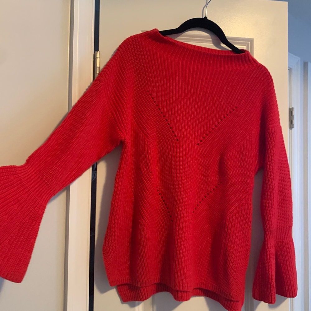 Red knit sweater